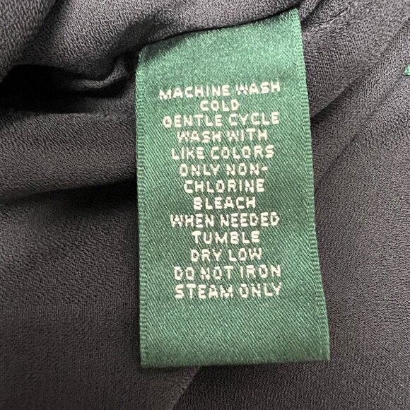 Lauren Ralph Lauren Ruffled Floral Georgette Skirt Size 12 Black Multi Floral - Picture 13 of 15